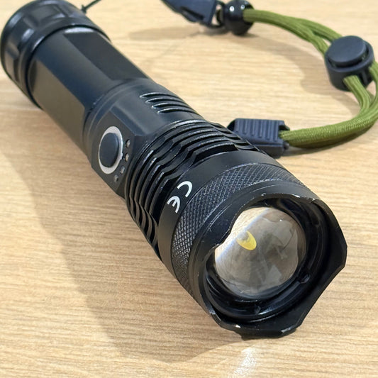 High performance flashlight with objective focus| Rechargeable| Micro - USB included