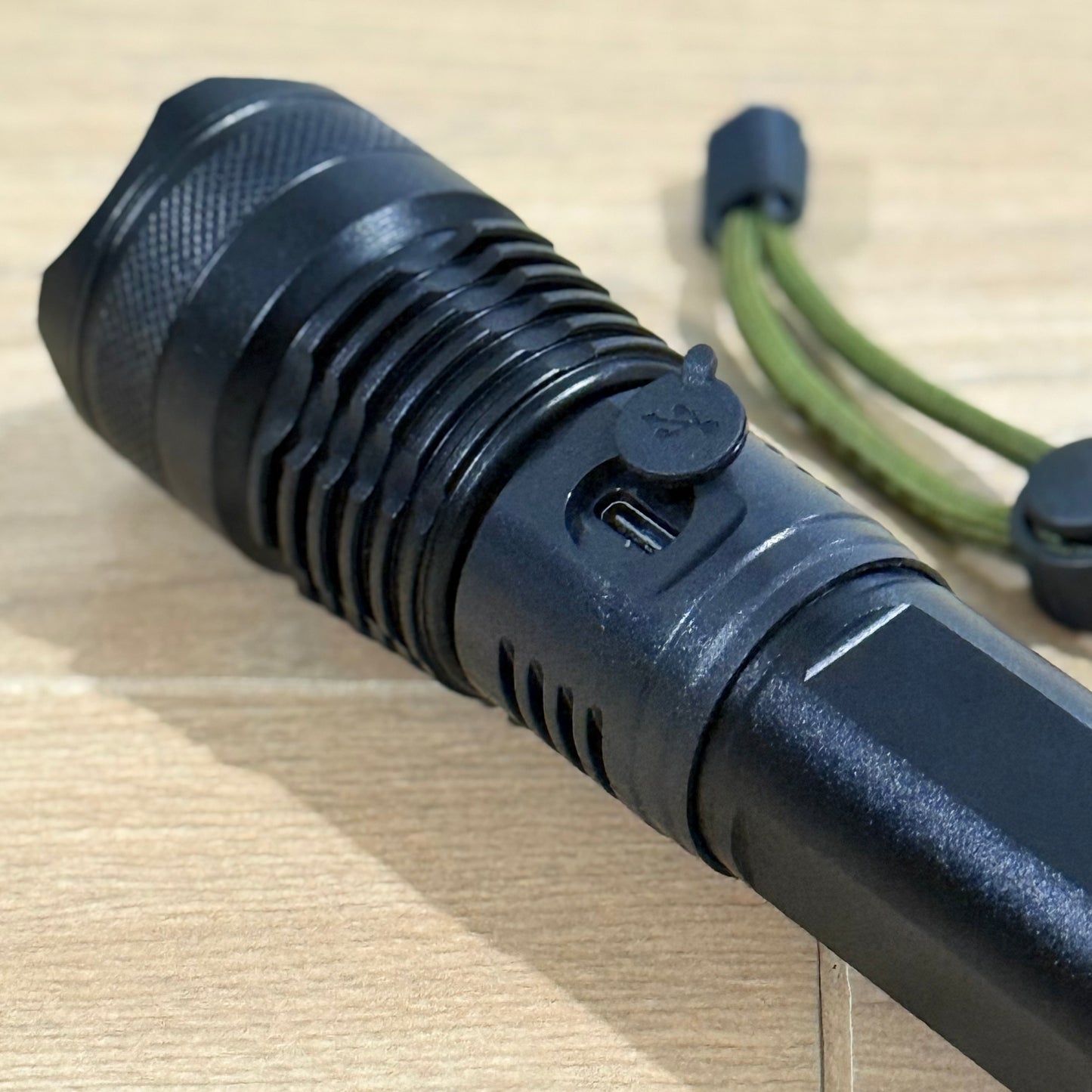 High performance flashlight with objective focus| Rechargeable| Micro - USB included