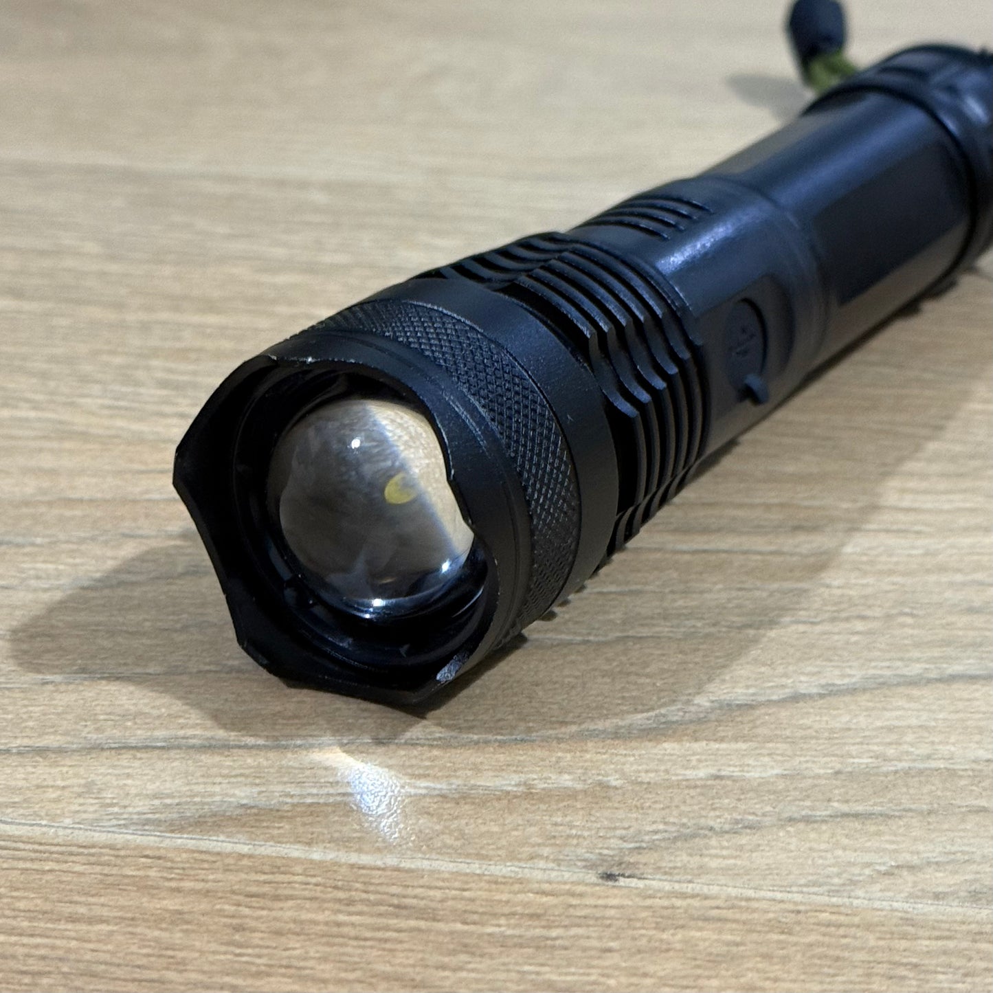 High performance flashlight with objective focus| Rechargeable| Micro - USB included